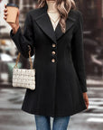 Collared Neck Long Sleeve Longline Coat