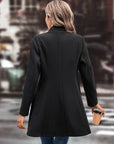 Collared Neck Long Sleeve Longline Coat