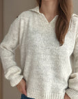 Collared Neck Long Sleeve Sweater