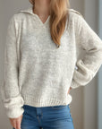 Collared Neck Long Sleeve Sweater