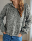 Collared Neck Long Sleeve Sweater