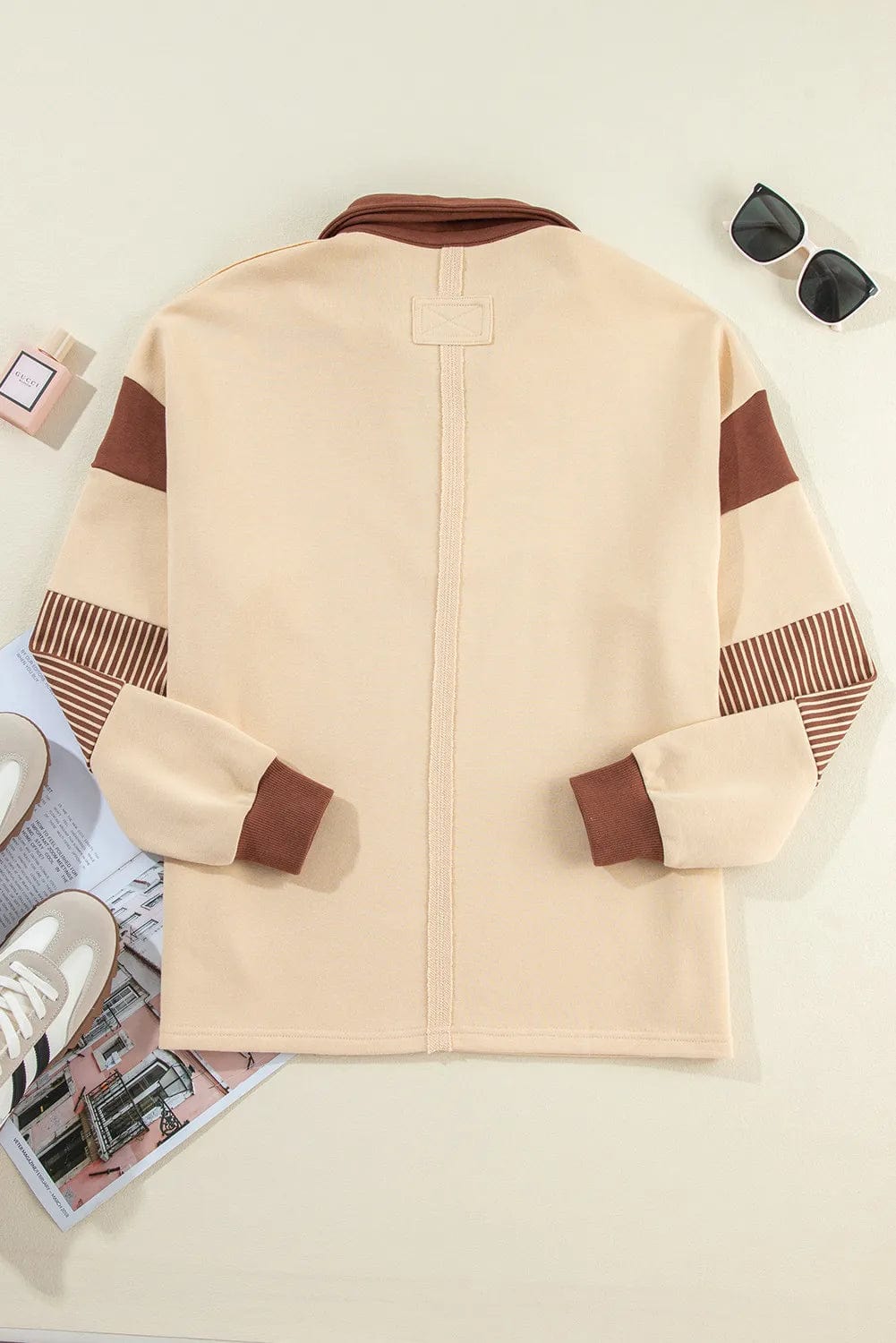 Collared Neck Long Sleeve Sweatshirt