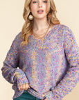 Confetti V-Neck Long Sleeve Sweater