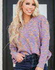 Confetti V-Neck Long Sleeve Sweater