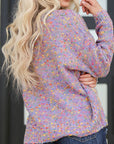 Confetti V-Neck Long Sleeve Sweater