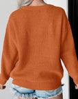 Contrast Letter Round Neck Long Sleeve Sweater