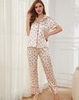 Contrast Piping Pocketed Top and Pants Lounge Set