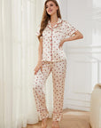 Contrast Piping Pocketed Top and Pants Lounge Set