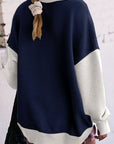 Contrast Round Neck Long Sleeve Sweatshirt