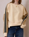 Contrast Round Neck Long Sleeve Sweatshirt