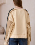 Contrast Round Neck Long Sleeve Sweatshirt