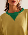 Sienna Contrast Trim Round Neck Long Sleeve Sweatshirt