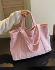 Corduroy Solid Large Tote Bag