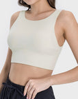 Light Gray Backless Wide Strap Active Bra