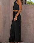 Cropped Turtle Neck Tank Top and Maxi Skirt Set