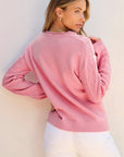 Daisy Notched Long Sleeve Sweater