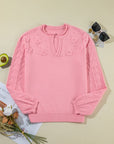 Daisy Notched Long Sleeve Sweater