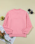 Daisy Notched Long Sleeve Sweater