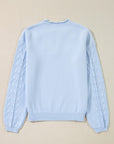 Daisy Notched Long Sleeve Sweater