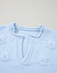 Daisy Notched Long Sleeve Sweater