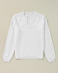 Daisy Notched Long Sleeve Sweater