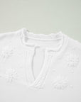 Daisy Notched Long Sleeve Sweater