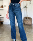 Gray Judy Blue Full Size Tummy Control Straight Jeans