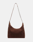 Suede Adjustable Strap Shoulder Bag