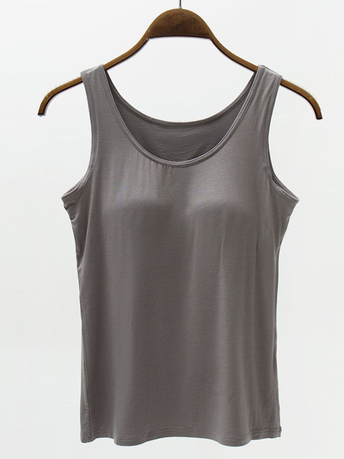 Lavender Full Size Wide Strap Modal Tank with Bra