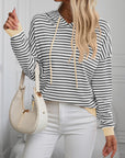 Mandy Striped Long Sleeve Hooded Knit Top