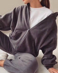 Zip Up Long Sleeve Hoodie and Joggers Set