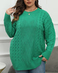 Plus Size Round Neck Long Sleeve Sweater