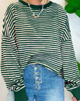 Striped Round Neck Long Sleeve Sweatshirt