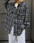 Pocketed Plaid Button Up Shacket