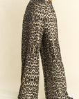 Davi & Dani Leopard Wide Leg Pants