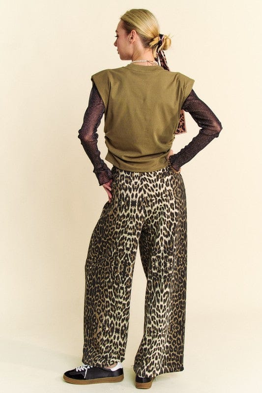 Davi &amp; Dani Leopard Wide Leg Pants