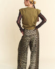 Davi & Dani Leopard Wide Leg Pants