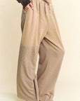 Davi & Dani Rhinestone Drawstring Wide Leg Pants