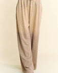 Davi & Dani Rhinestone Drawstring Wide Leg Pants