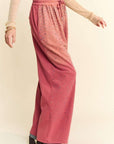 Davi & Dani Rhinestone Drawstring Wide Leg Pants