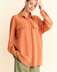 Davi & Dani Waffle-Knit Button Down Shirt