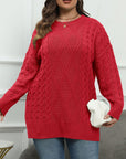 Plus Size Round Neck Long Sleeve Sweater