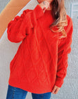 Diamond Round Neck Long Sleeve Sweater