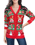 Reindeer Button Up Long Sleeve Cardigan