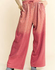 Davi & Dani Rhinestone Drawstring Wide Leg Pants