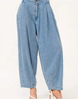 And The Why Elastic Back Pleated Baggy Jeans