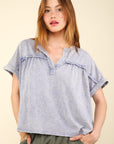 Light Gray VERY J Nochted Short Sleeve Washed T-Shirt