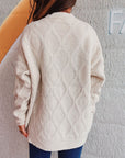 Diamond Round Neck Long Sleeve Sweater