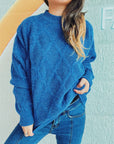 Diamond Round Neck Long Sleeve Sweater