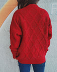 Diamond Round Neck Long Sleeve Sweater